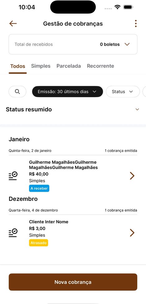 Inter — Inter Empresas — billing management