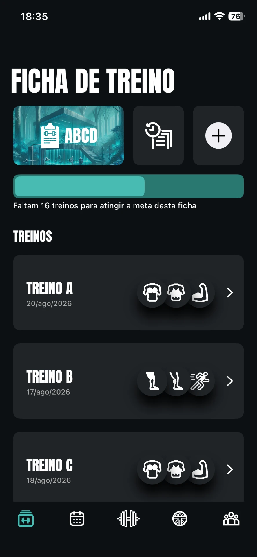 Gym Game — Ficha de treino